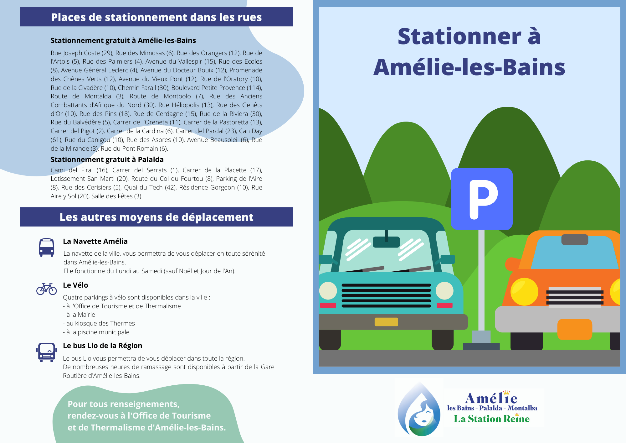 Informations stationnements à Amélie-les-Bains Palalda Informations stationnements à Amélie-les-Bains Palalda