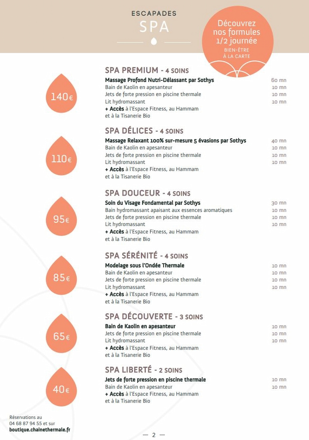 Tarifs Spa Thermal d'Amlie-les-Bains